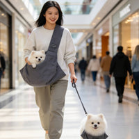 Crossbody Pet Pouch Storage Pockets Adjustable Shoulder Pet Carrier Front Pocket Cat Crossbody Bag for Travel, Outdoor, Shopping