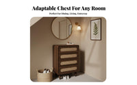 French design 5-Drawer Rattan chest of drawers Vintage Design Chest of Drawers Small Footprint Storage Furniture adaptable Use for Apartment Dwellers, Homeowners, Living Room, Entryway, Hallway, Bedroom