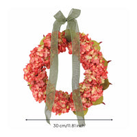 Silk Flower Wreath with Ribbon Verdant Faux Blossom Wreath Long Door Hanging for Entryway