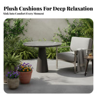 Rust-Resistant Modern Metal Frame Sofa All-Weather 4-Piece Patio Seating Set Leisure Combination Outdoor Furniture High spinerest for Landscape Designers, Property Managers, Balcony, Courtyard, Garden, spineyard