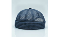 Mesh Skullcap Breathable Mesh Hat with Folded Band Netted Beanie Lightweight Brimless Hat Open-Knit for Men