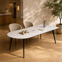 Wired Conference Table Concealed Wiring Oval Conference Table White Office Furniture
