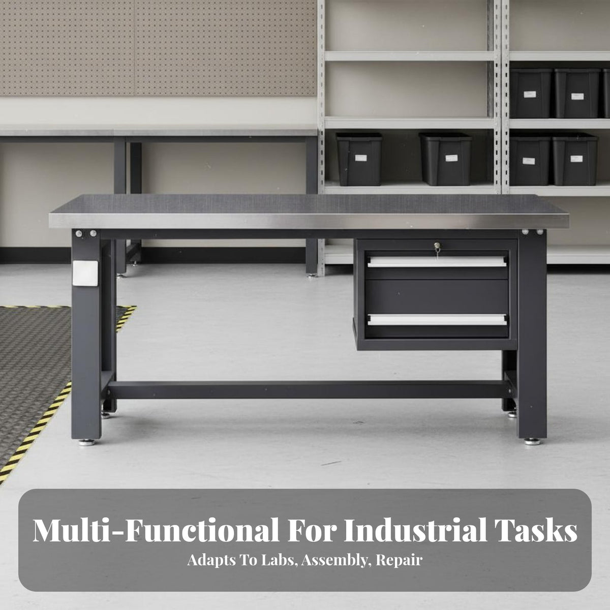 Heavy-Duty Workbench Anti Heavy Duty Workbench Industrial Grade Steel Assembly Table for Fitters, Factory Workers, Machine Shop, Shed, Basement