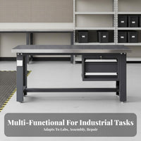Heavy-Duty Workbench Anti Heavy Duty Workbench Industrial Grade Steel Assembly Table for Fitters, Factory Workers, Machine Shop, Shed, Basement