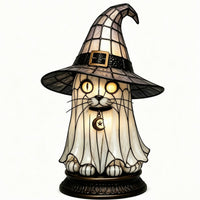Witch Hat Night Light Ambient Witch Hat Lamp Gothic Lamp with Ornate Base Translucent Resin for Goths, Tabletop, Haunted House