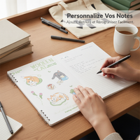 Dreamy Cat B5 Loose-Leaf Notebook Set, Frosted Cover, Detachable Ring Binder for Students
