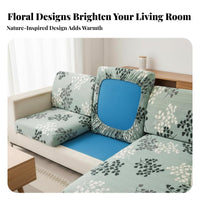 Non-Slip Elastic Seat Cushion Slipcover Full Coverage Stretch Jacquard Cushion Cover Machine Washable Furniture Protector Soft Texture for Pet Owners, Parents, Homeowners, Living Room, Home, Apartment