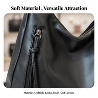 Versatile Design Large PU Leather Tote Adjustable Strap Multi-Way Carry Bag Lightweight for Students, Shopping, Commuting, Travel