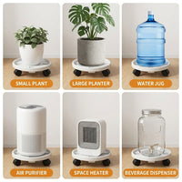 Flower Pot Stand with Plant Pot Tray and Base, Heavy Duty PP Material Pot Stand with Swivel Caster Wheels, Modern Indoor Large Plant Mover Tray