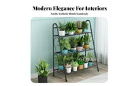 Floor-Standing Multi-Tier Pot Stand Modern design 3-Tier Stepped Plant Stand Space-Saving Flower Shelf Sturdy Frame for Gardeners, Homeowners, Apartment Dwellers, Living Room, Balcony, Indoor, Outdoor