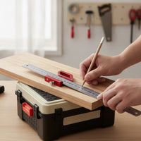 Woodworking Ruler with Positioning Block Adjustable Steel Ruler with Stop Block Angle Marking Tool Accurate Precision