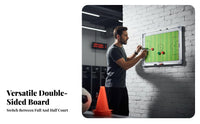 Aluminum Alloy Frame Football Board Hangable Portable Soccer Strategy Board Lightweight for Team Managers, Training, Locker Room