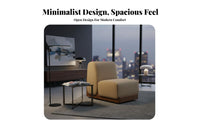 Nordic Design Upholstered Wood Frame Armchair Minimalist design Single Sofa Textured Upholstery Lounge Chair Breathable Fabric for Readers, Homeowners, Adults, Living Room, Bedroom, study alcove, Office