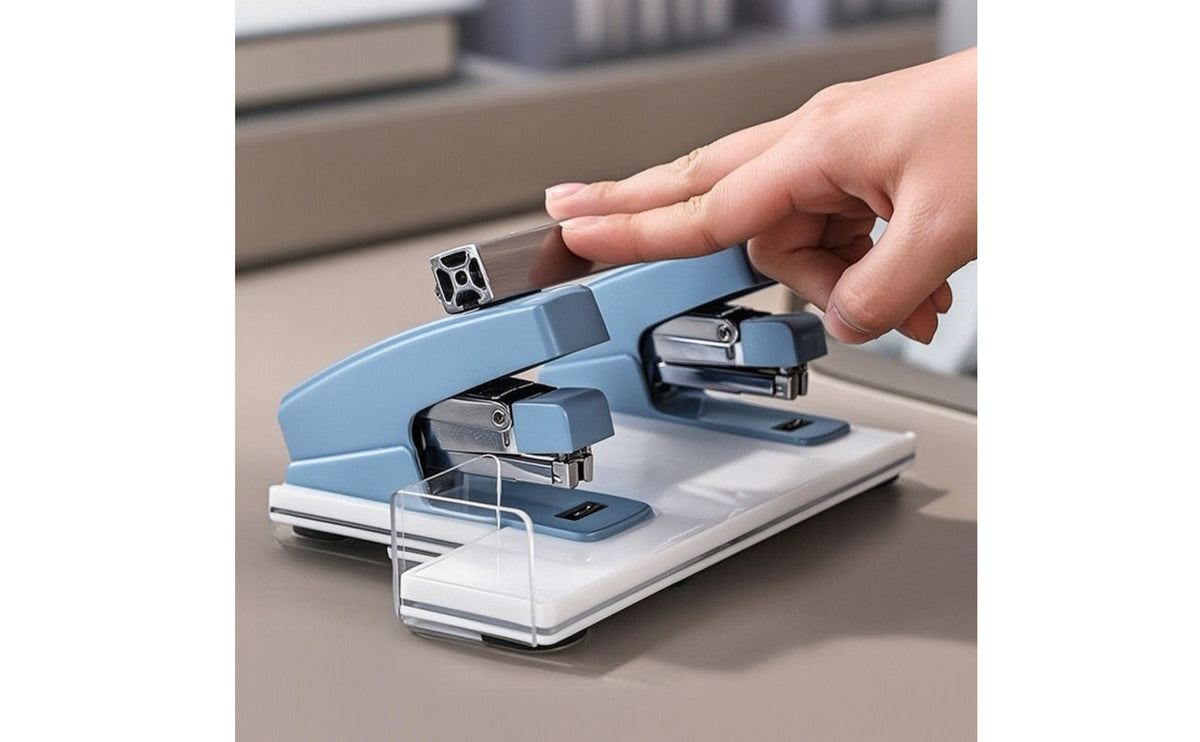 Double-Head Desktop Stapler Heavy-Duty Double-Head Desktop Stapler Low-Effort Stationery for Office Workers, Students