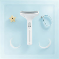 Thinning Comb Fine-Tooth Comb with Curved Head Self-Cleaning Pet Brush Stainless Steel Handheld for Long-Haired Pets, Deshedding