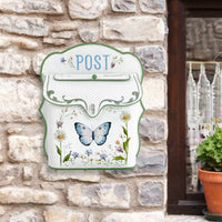 Embossed Avian Design Mailbox Wrought Iron Wall Mount Mailbox Vintage Design Post Box Easy to Install for Front Porch