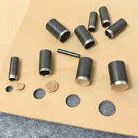 26 Pieces Leather Circle Cutter Tool Set Heavy Duty Leather Hole Punch Dies Kit Interchangeable Hole Perforator for Leathercrafters, Leathercraft