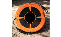 Padded Swing Orange Disc and Black Textile Swing Disc Bound Edge Play Equipment
