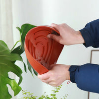 Plant Saucers and Drip Tray Set, Round Trays with Drainage Grooves, Plant Trays for Indoor or Outdoor Plants