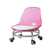 Rolling Acrylic Chair with Wheels Clear Low Wheeled Chair Compact Furniture Swivel for Bedroom