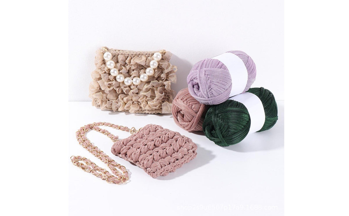 100 G Iridescent Ribbon Yarn Fancy Glittering Crochet Yarn Skin-Friendly Lurex Thread for DIY Enthusiasts
