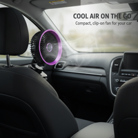 Quiet Clip-on USB Desk Fan with Night Light, Portable Rechargeable Mini Fan for Home, Office, Car, and Stroller
