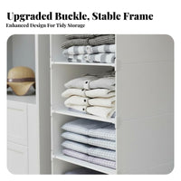 Space-Saving Stackable Sliding Basket adaptable Wardrobe Shelf Multi-Functional Closet Organizer Easy to Assemble for Families, Homeowners, Students, Bedroom, Dorm Room