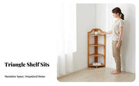 Space-Saving Triangular Corner Cabinet Small Footprint Multi-Tier Corner Shelf Large Capacity Storage Rack Stable Structure for Apartment Dwellers, Office Workers, Living Room, Bedroom, Hallway, Entryway