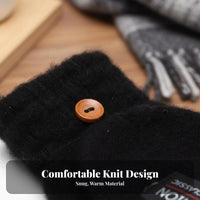 2 Pieces Fold-over Gloves Korean Design Fold-over Fingerless Gloves Half Finger Mittens Gender-Neutral Transformable Mittens