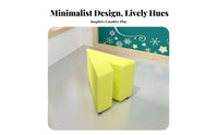 Soft Padded V-Shaped Ottoman Easy to Clean kids' Furniture Long-Lasting Construction Upholstered Stool Vibrant Colors for Toddlers, Educators, Parents, Kindergarten, Early Learning Center, Shopping Mall, Playroom