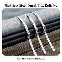 Stainless Steel Cord Tie Stainless Steel Zip Tie Fastening Hardware Rust Resistant Long-Lasting for Outdoor, Fencing