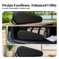 EVA Material Hard Shell Racket Case Molded Teardrop Racket Case Zipper Closure Paddle Bag Black