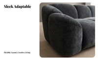 Rounded pillow Settee Light Luxury Living Room Furniture Italian aesthetic Upholstered Sofa for Apartment Dwellers, Young Adults, Studio Flat, Lounge Area