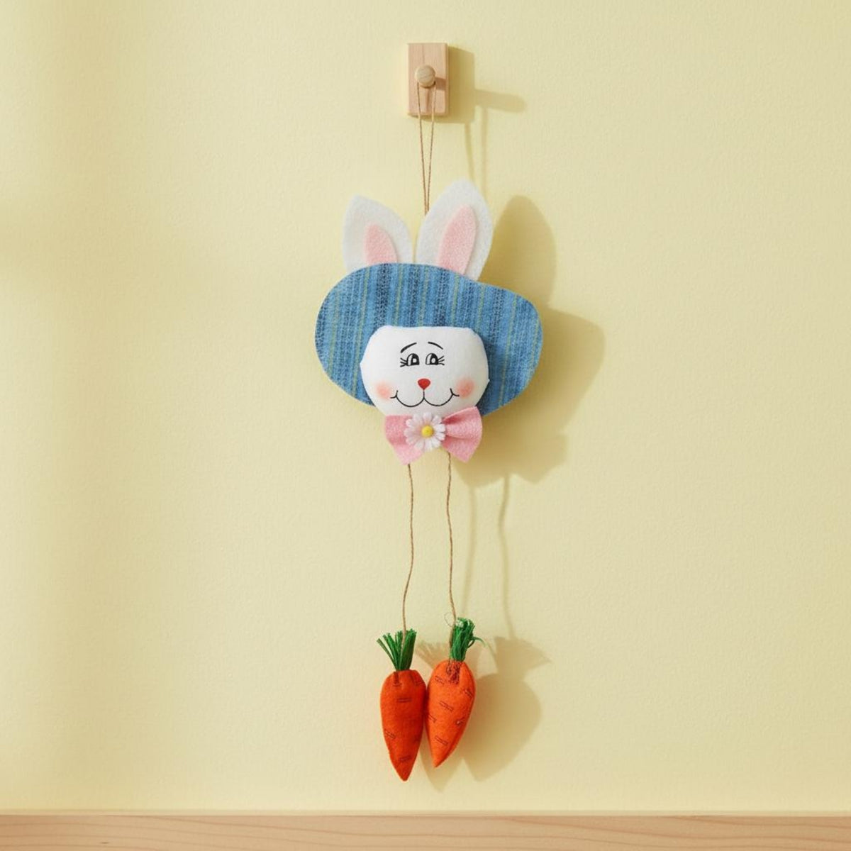 Easter Rabbit Carrot Sign Cute Design Easter Welcome Plaque Rustic Allure