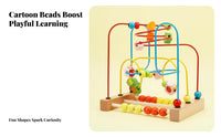 Wooden Bead Maze Toy Educational Wooden Bead Maze Develops Fine Motor Skills Young Child Learning Toy for Infants, Preschoolers, Nursery, Daycare