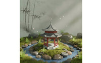 Two-Tier Chinese Pavilion with Pagoda Roof Ornate Pavilion Model Hexagonal Miniature Pagoda Traditional for Collectors