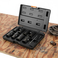 10 Pieces Heavy Duty Damaged Nut Extractor Socket Cr-Mo Steel Rusted Nut Removal Socket Blow Molded Case Wheel Lock Remover for Garage