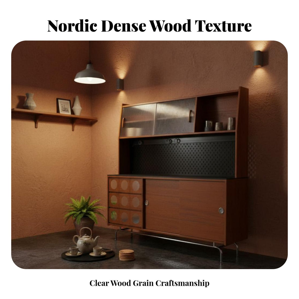 Nordic design Tall Sideboard with Hutch centuryera Modern Storage Furniture Japanese Design Display Cabinet Multi-Functional for Families, Homeowners, Renters, Dining Room, Kitchen