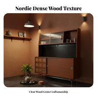 Nordic design Tall Sideboard with Hutch centuryera Modern Storage Furniture Japanese Design Display Cabinet Multi-Functional for Families, Homeowners, Renters, Dining Room, Kitchen
