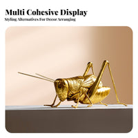 Gold Grasshopper Figurine Resin Grasshopper Ornament Tabletop Figure Slender Legs Long Antennae for Living Room