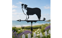 Border Collie Weathervane Stainless Steel Border Collie Wind Vane European Design Dog Weathervane for Yard, Rooftop, Farm