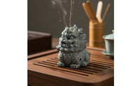 Traditional Craftsmanship Sandstone Mythical Beast Statue Finely Carved Mythical Beast Censer Detachable Design for Feng Shui Enthusiasts