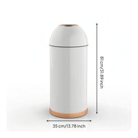 Trash Bin with Domed Top Cylindrical Trash Can with Domed Lid Easy to Clean Open Top Waste Bin for Cafes
