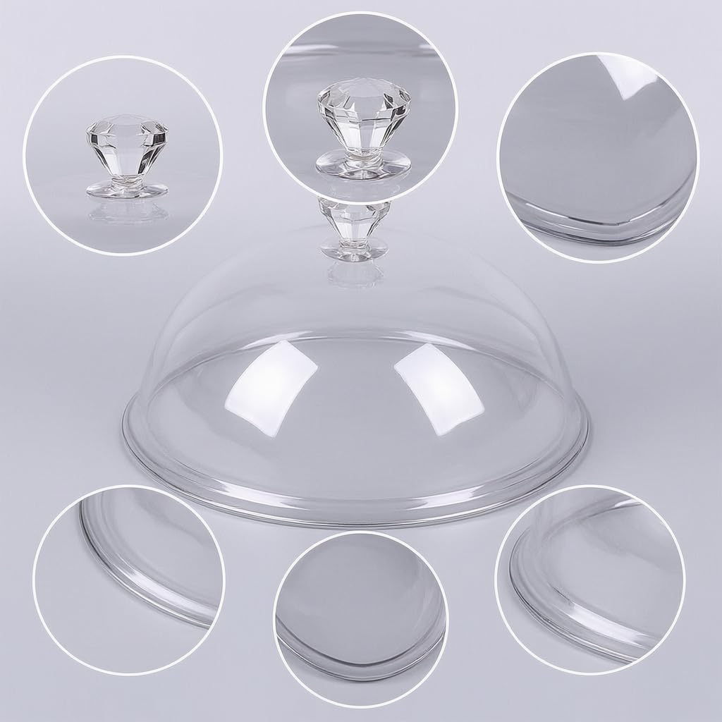 Acrylic Round Food Cover Dustproof Plastic Dish Cover Fresh-keeping Transparent Bowl Lid Pastry Cover