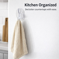 Bedroom and Closet Organization Set with Strong Hooks for Wall Mounting, Transparent No-Drill Sticky for Bathroom