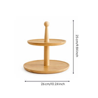 Wooden Cake Stand with Base Bamboo Dessert Display Stand with Shelves Wood Tray for Buffets, Weddings, Banquets