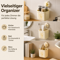 Bathroom Organizer Wall Storage, No-Drill Bathroom Shelf Basket, Modern Minimalist Wall Box for Pull-Out Tissues, Multifunctional with Print