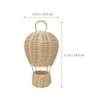 Handmade Woven Hot Air Balloon Ornament Boho Aesthetic Rattan Hot Air Balloon Photography Prop House Decoration for Babies
