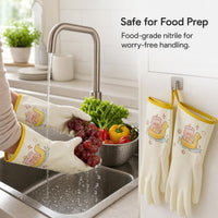 Durable Nitrile Household Gloves for Dishwashing and Cleaning, Waterproof and Thickened