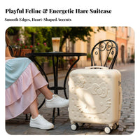 Kids Rolling Suitcase Adjustable Telescopic Handle Cartoon Hardshell Luggage Lightweight Kids Luggage for Girls, Sleepovers, Airport, Vacation
